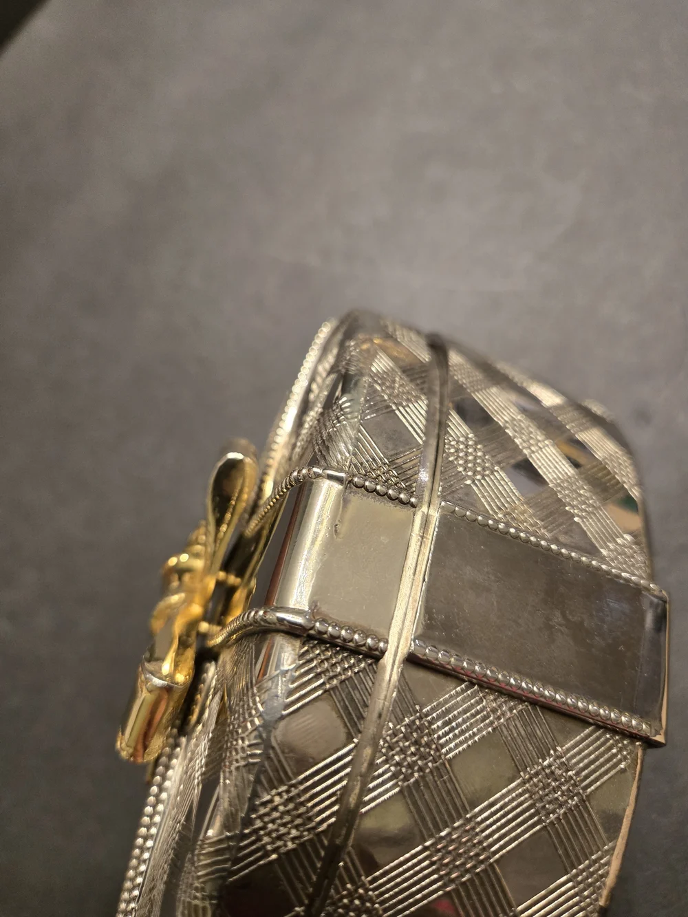 Vintage Silver Tone Trinket Box